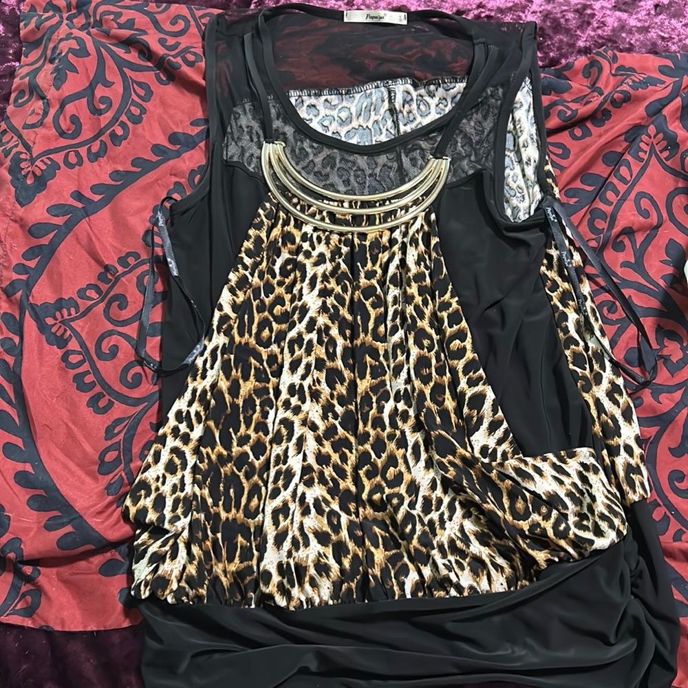 Dress shirt with necklace attached